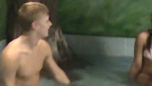 Legal Age Teenager pair initiates a truly stunning sex relevant by the pool